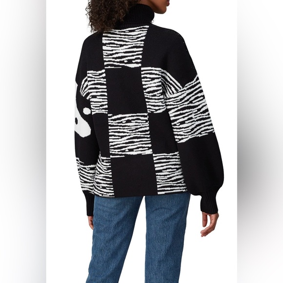 STAUD Zedd Abstract Yin Yang Turtleneck Sweater XS - Picture 3 of 3